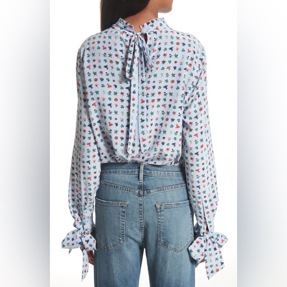 Equipment Femme Floral Garden Silk Tie Cuff Blouse - Picture 2 of 11